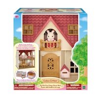 Calico Critters Red Roof Cozy Cottage Dollhouse Playset with Figure, Furniture & Accessories, Ages 3+ Front_Elevated