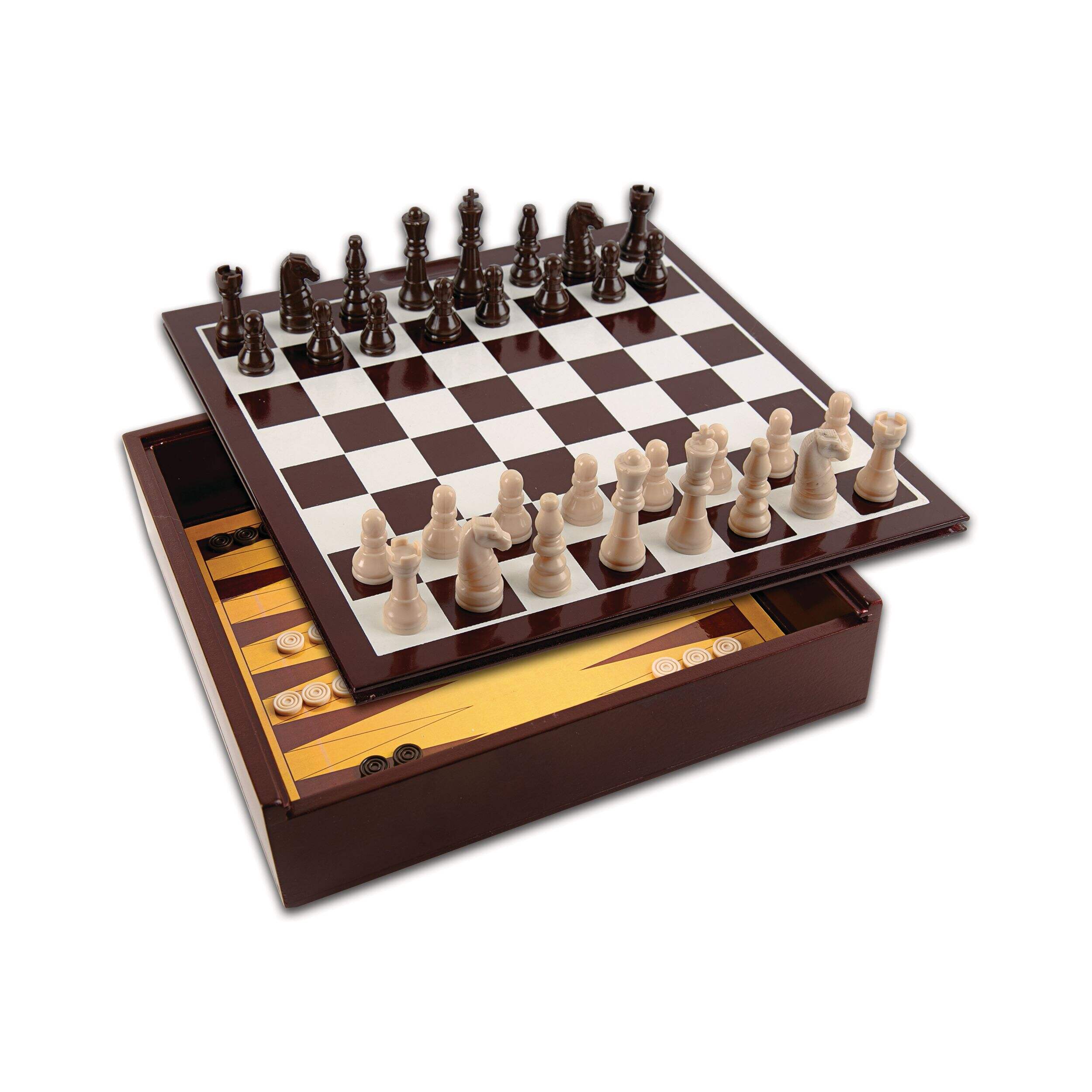 Classic 10-in-1 Wooden Game Set with Durable Storage Box Composite_or_Mixed