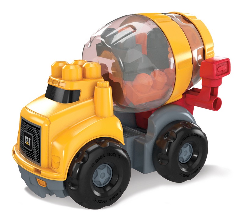 Mattel Mega Bloks CAT Cement Mixer Toy w/Big Building Blocks, Ages 1
