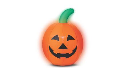 A plastic jack-o-lantern.