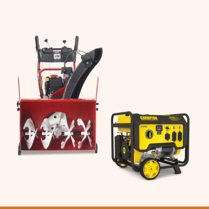 Troy-Bilt 272cc 2-Stage Gas Snowblower, 28-in  Champion 7000W/8750W Portable Gas Generator