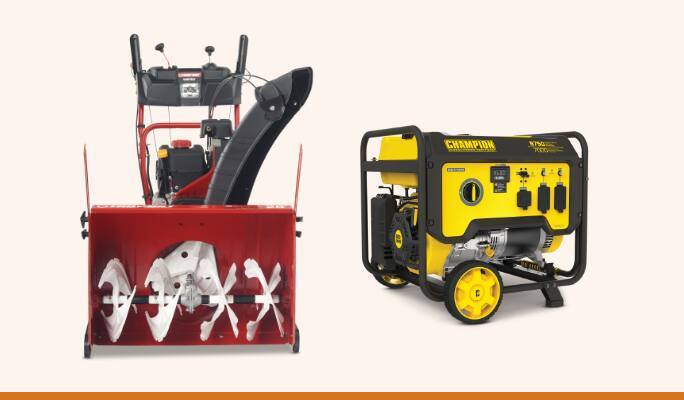 Troy-Bilt 272cc 2-Stage Gas Snowblower, 28-in  Champion 7000W/8750W Portable Gas Generator