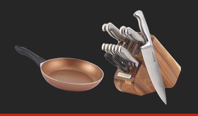 Sabatier Acacia Wood Cutlery Set, 13-pc  Lagostina Ticino Copper Frypan 