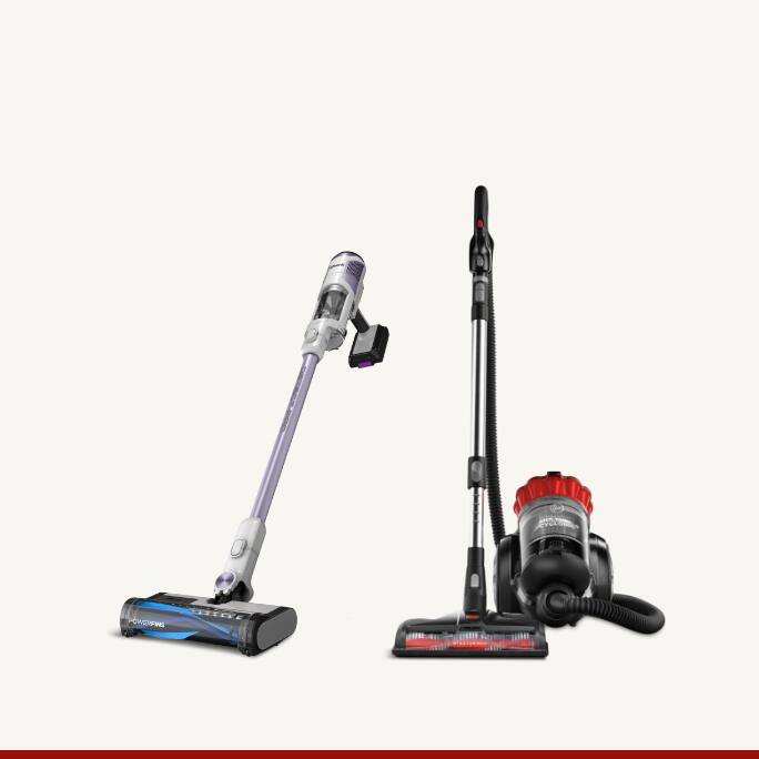 Shark CleanSense Detect Cordless Stick Vacuum   Hoover Multi-Surface Bagless Canister Vacuum 