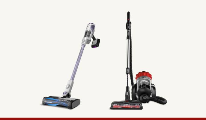 Shark CleanSense Detect Cordless Stick Vacuum   Hoover Multi-Surface Bagless Canister Vacuum 