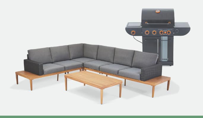 Master Chef Grill Turismo Convertible Propane BBQ  CANVAS Edenvale Sectional sofa 