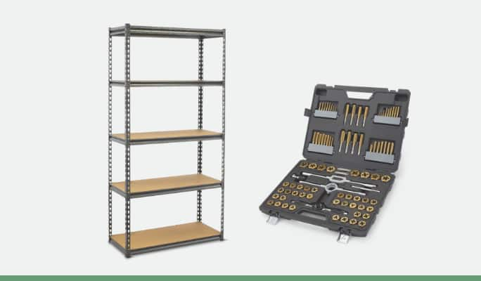 Mastercraft 5 Shelf storage rack   Maximum Tap & Die Set with aluminum case, 86-Pc