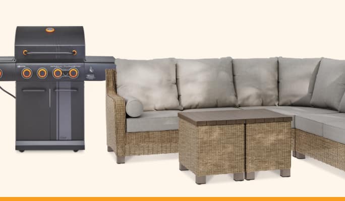 Master Chef Grill Turismo Convertible Propane BBQ  CANVAS Moraine Sectional