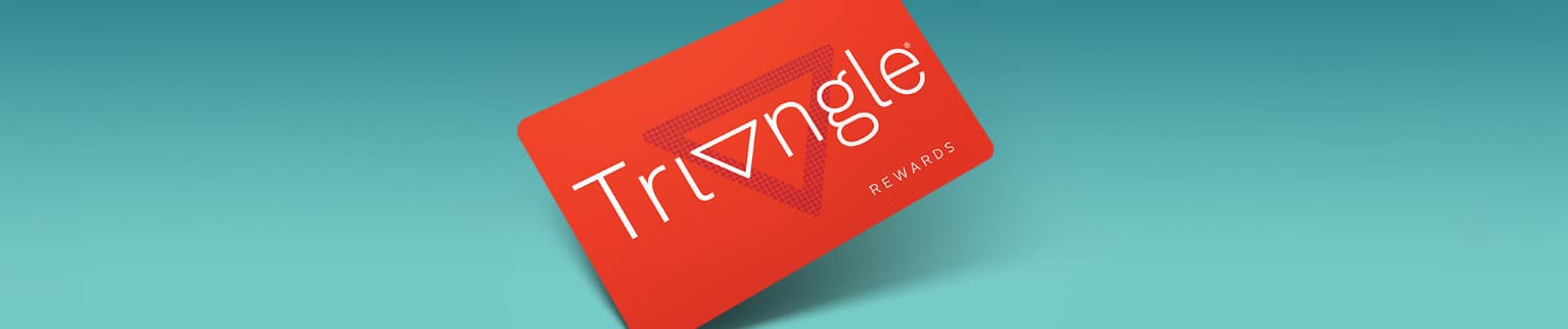 A red Triangle Rewards card.