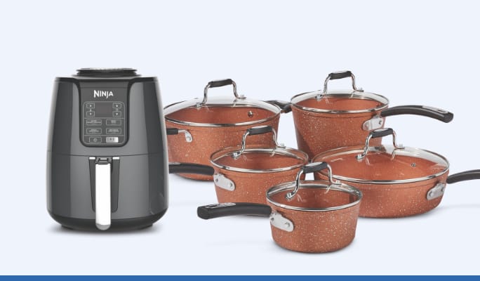 Rock Copper Essentials Cookware Set, 10-pc  Ninja Air Fryer