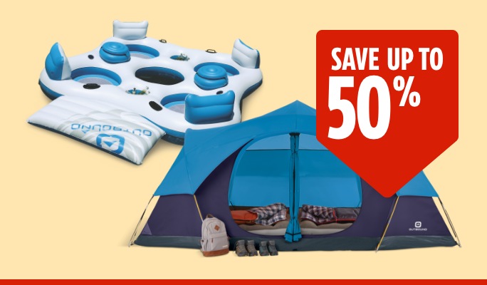 Outbound 8-Person, 2-Room Tent  Outbound 4-Person Inflatable Party Island