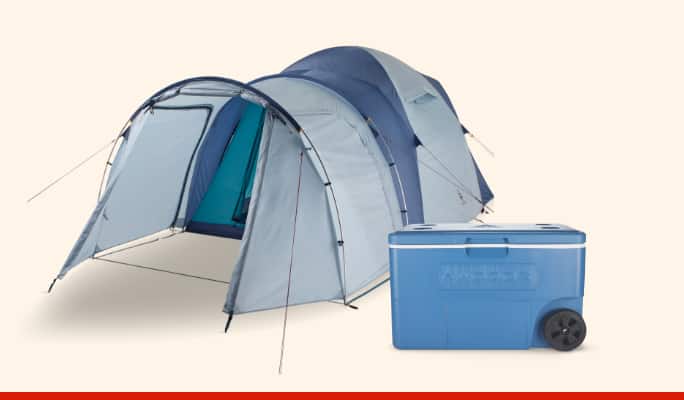 Woods Vardo 6-Person Camping Tent  Woods Boreal Cooler, 65-L