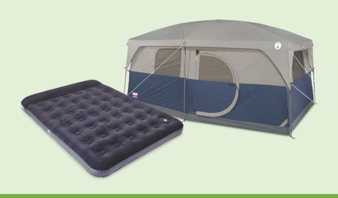 Outbound Queen Airbed  Coleman Hampton Cabin Tent, 14-ft x 10-ft