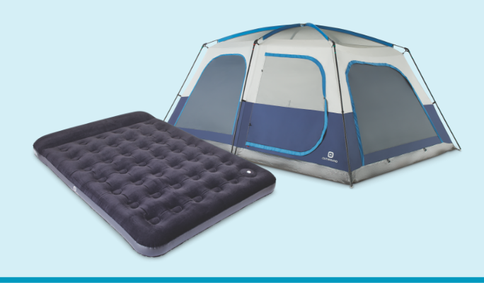 Lit pneumatique Outbound grand lit               Tente de camping Outbound Hangout pour 3 saisons