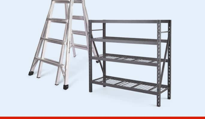 Mastercraft Multi-Task Ladder, Grade 1A, 21-ft  MAXIMUM 4-Tier Heavy-Duty Storage Rack