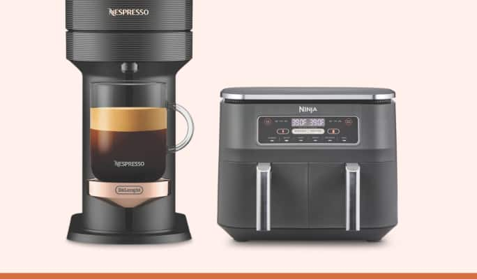 Nespresso Vertuo Next Premium Coffee & Espresso Machine  Ninja Dual Zone Air Fryer