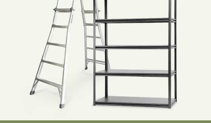 Mastercraft Grade 1A Aluminum Multi-Task Ladder  Mastercraft 5-Shelf Storage Rack