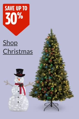 NOMA Pre-Lit Henry Fir Christmas Tree, 7-ft  CANVAS Arctic White Snowman, 1.5-m