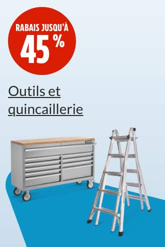 Rabais jusqu’à 45 %  Armoire de rangement sur roulettes MAXIMUM, 56 po  Échelle multiusage Mastercraft, catégorie 1A, 21 pi