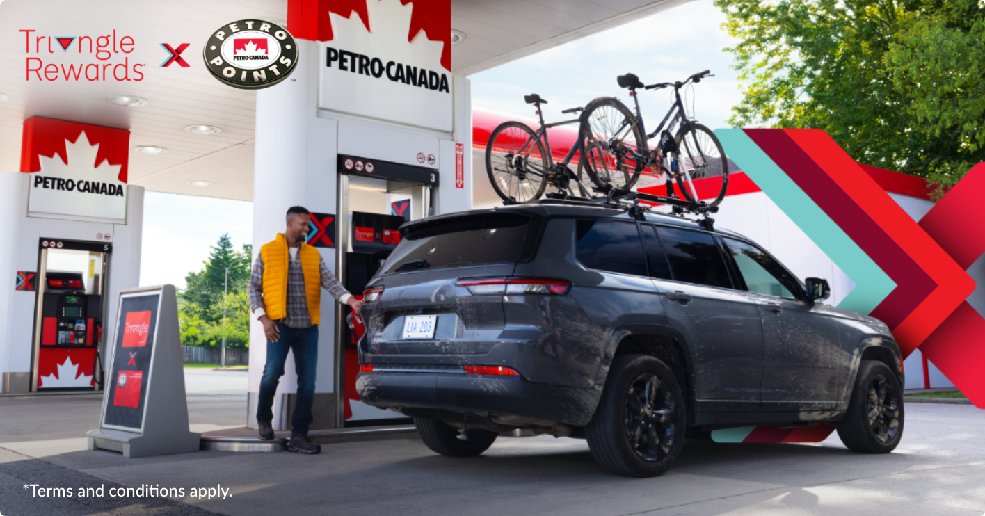 A man pumps gas into a CUV at a Petro-Canada station.