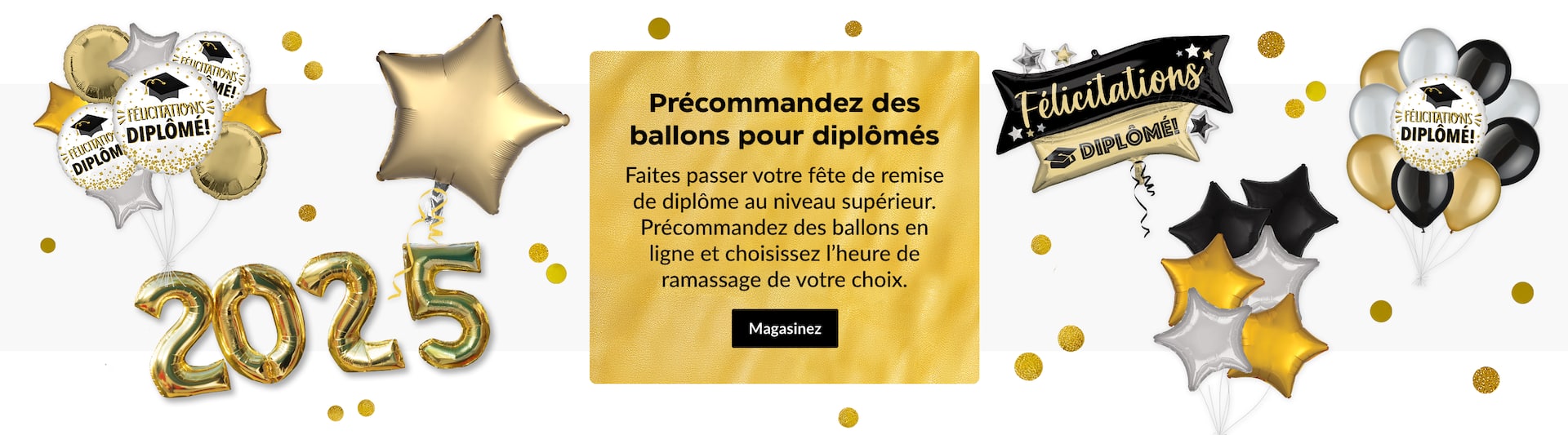 Shop grad balloons and party supplies now.