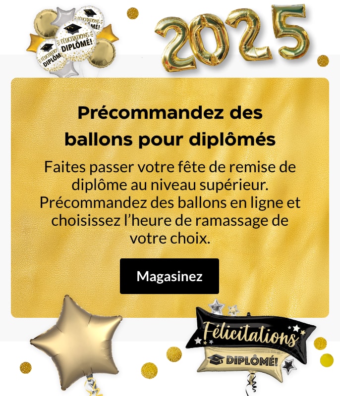 Shop grad balloons and party supplies now.
