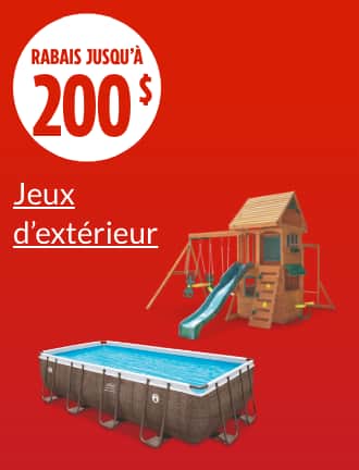 Rabais jusqu’à 200 $.  Ensemble de jeu KidKraft Ridgeview Deluxe Clubhouse  Piscine rectangulaire à armature en acier Coleman