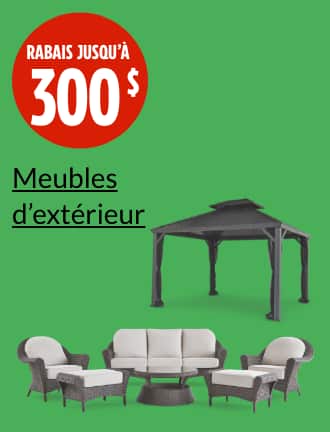 Rabais jusqu’à 300 $.  Ensemble à dîner CANVAS Summerhill, 6 pces  Abri de jardin à toit rigide CANVAS Skyline, 10 x 12 pi