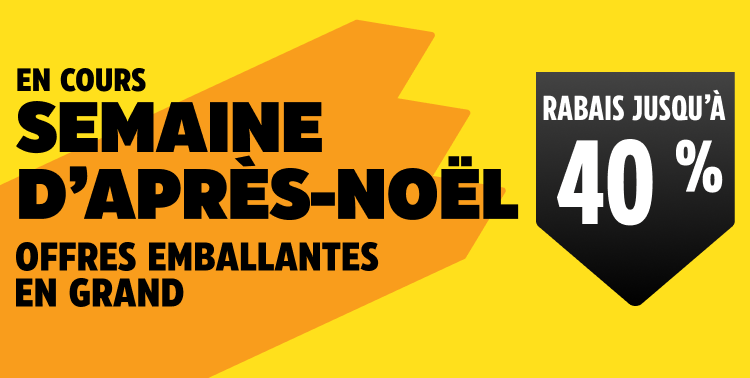 Les offres d'après-Noël sont en cours. Économisez jusqu’à 40&nbsp;% aujourd’hui.