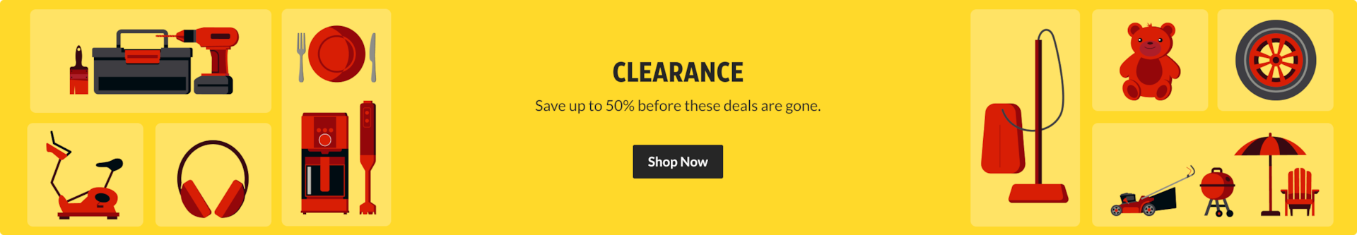 Save up to 50% on Clearance deals before they're gone.