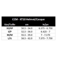 CCM XT10 Hockey Helmet & Cage Combo, Junior/Senior, Black, Assorted Sizes