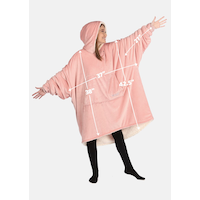 Couverture douce surdimensionnée à porter en microfibre Comfy Original comme à la télé, bleu marine Front_Flat