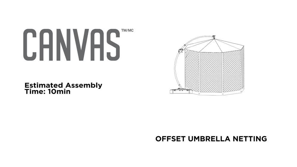 CANVAS Miramar Offset Round Outdoor/Patio Umbrella Netting, Black Canadian Tire